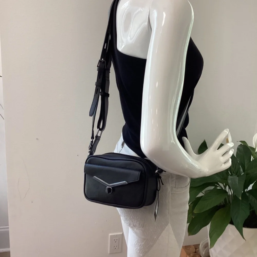 REDUCED $245 Botkier Cobble Hill Camera Crossbody Bag Black Crossgrain Leather